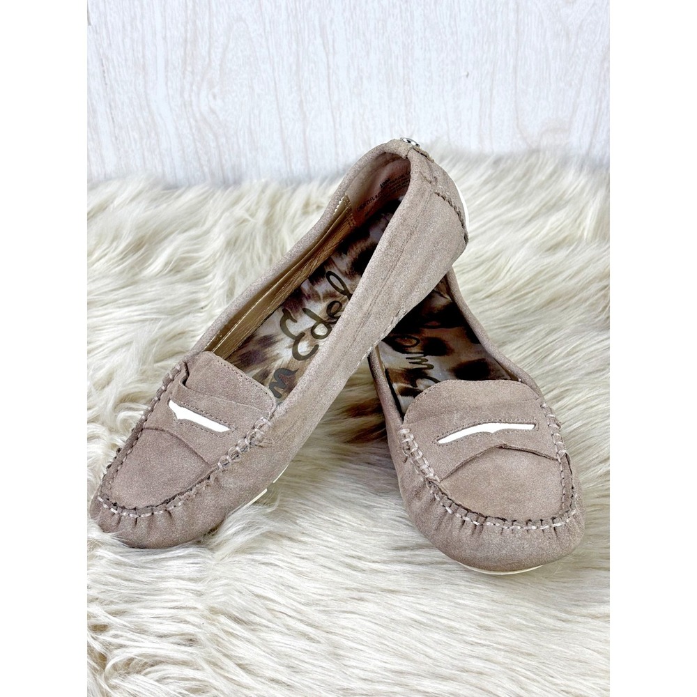 Sam Edelman Taupe Suede Penny Loafers